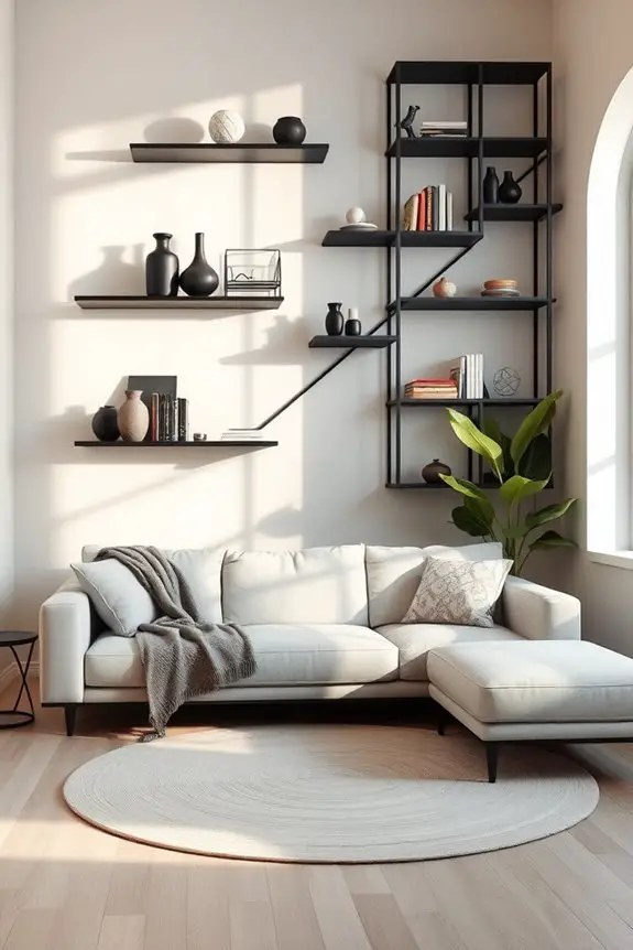 artistic black shelving designs