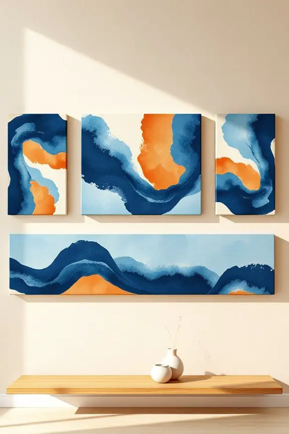 artistic blue brown banners