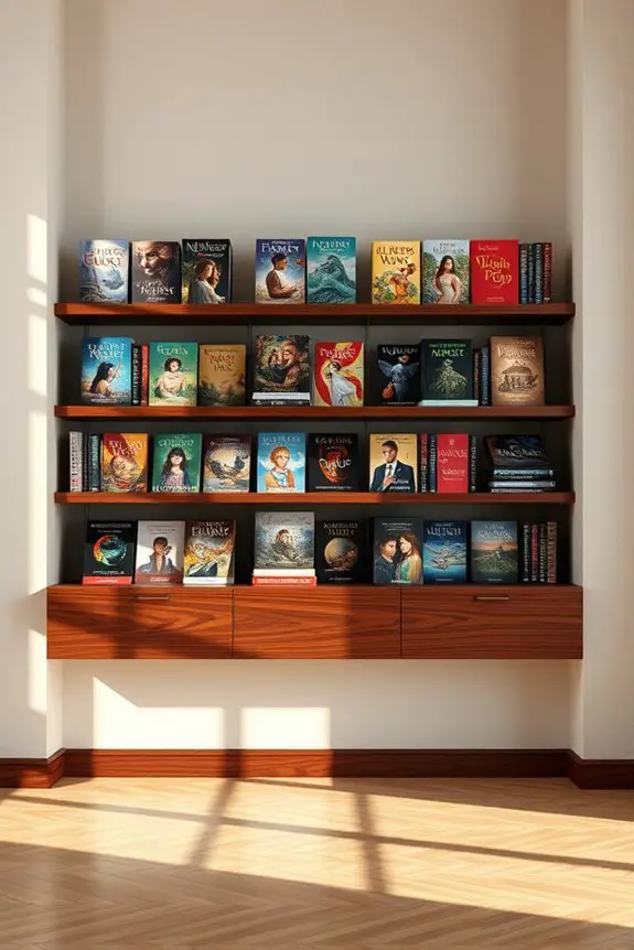 artistic bookshelf collage display