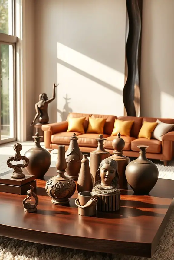 artistic brown sculpture decor