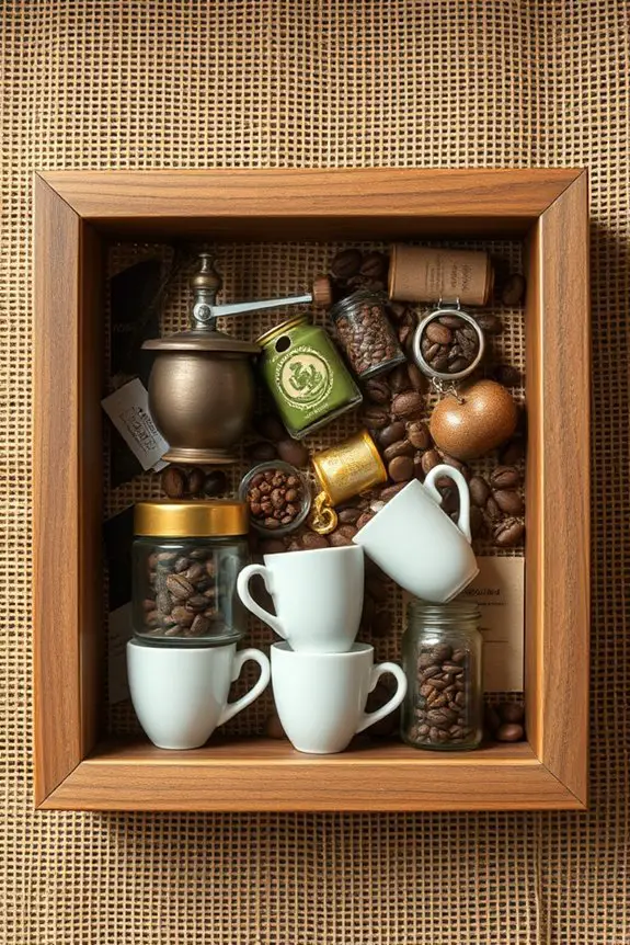 artistic coffee themed displays