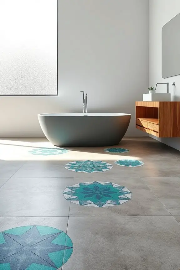 artistic concrete mosaic inlays