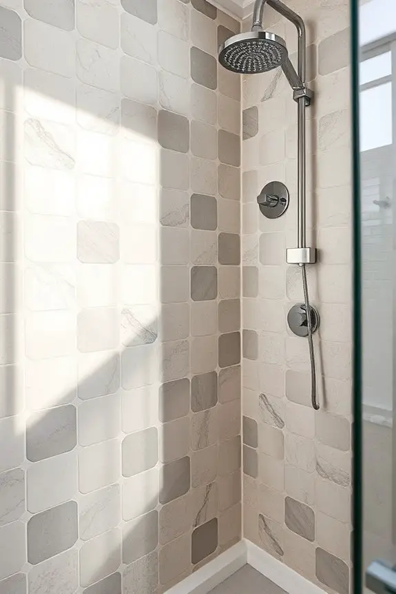 artistic contrasting grout patterns