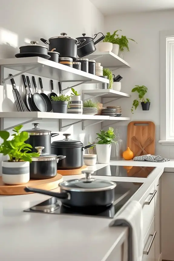 artistic cookware display ideas