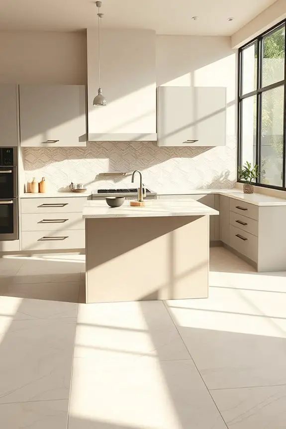artistic cream and grey tiles
