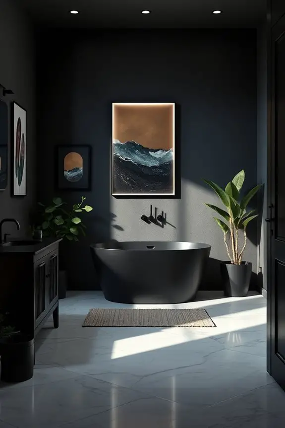 artistic dark bathroom decor