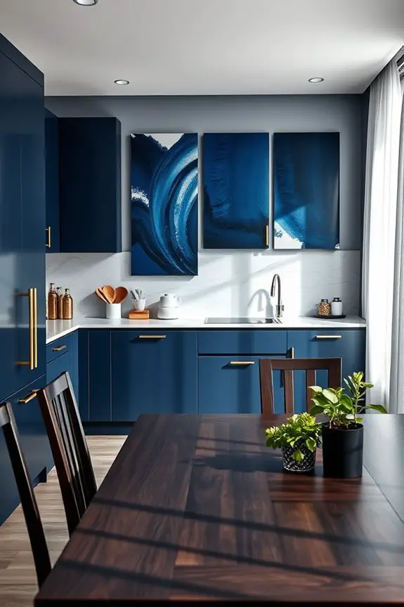 artistic dark blue decor
