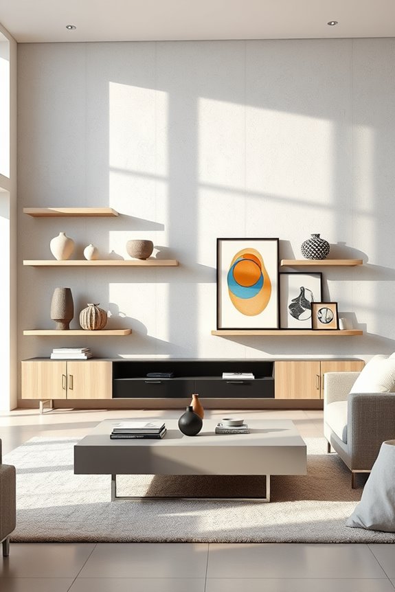 artistic displays on cabinets