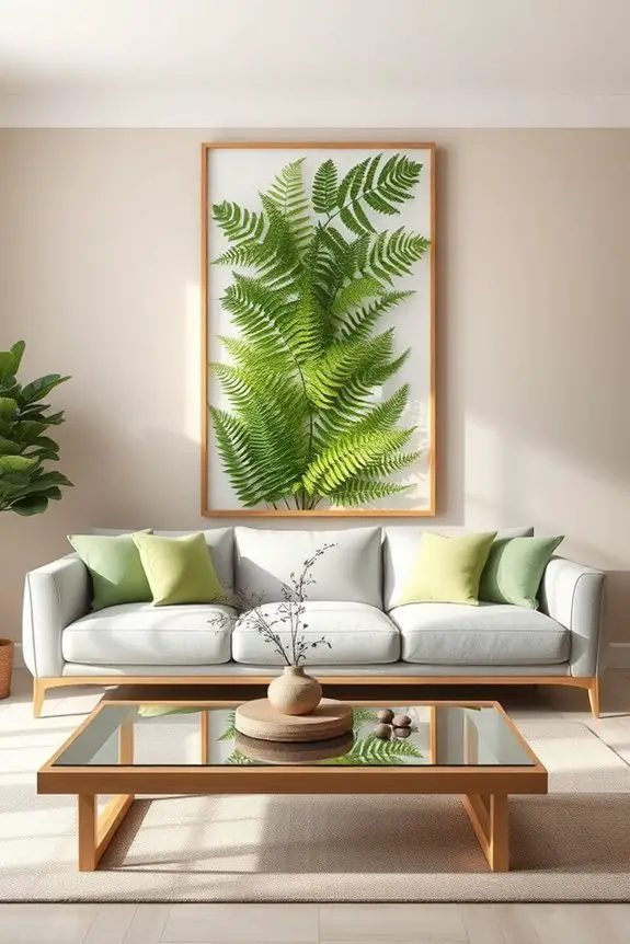 artistic fern living room