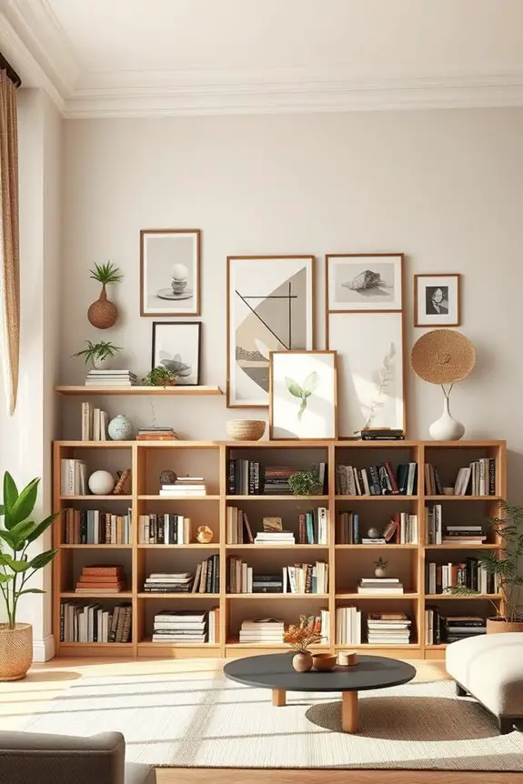 artistic flair above shelves