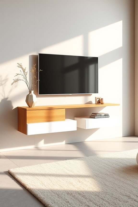 artistic floating tv stands