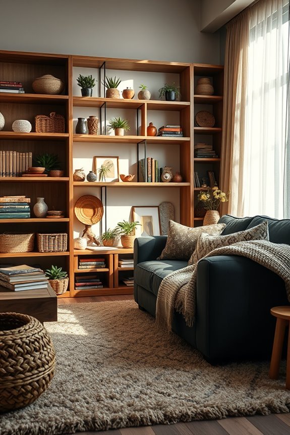 artistic functional shelving arrangements