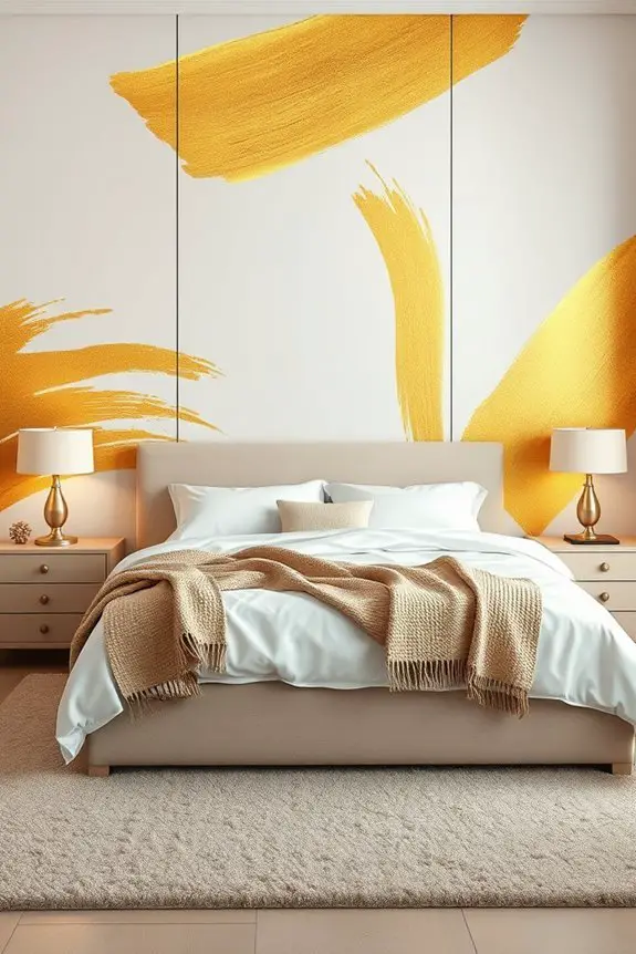 artistic gold bedroom design