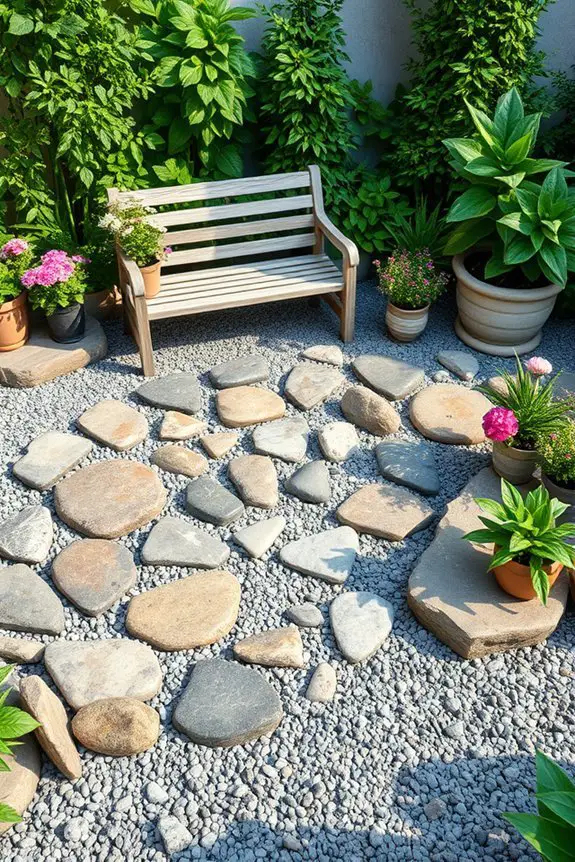 artistic gravel stone arrangements