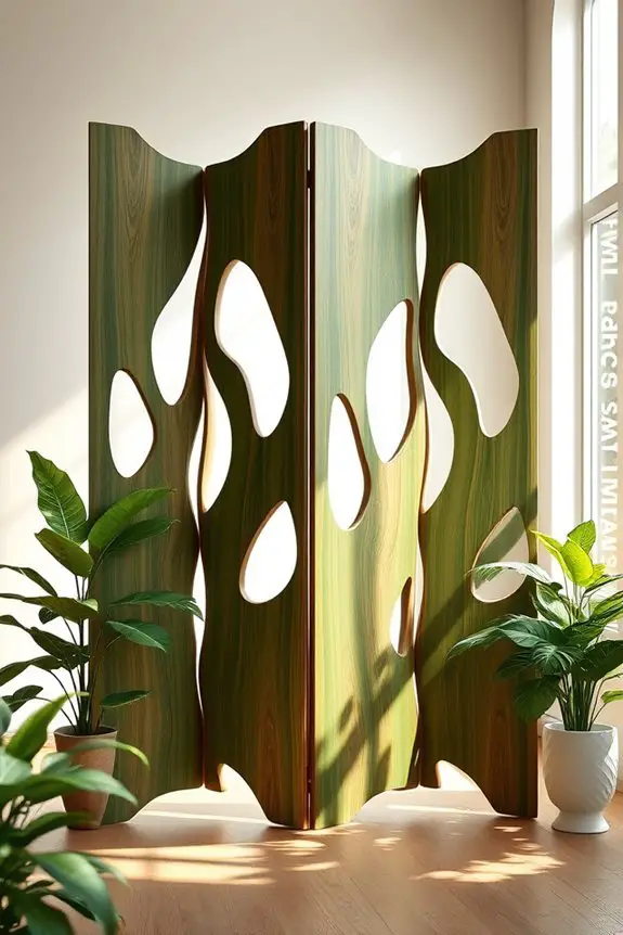 artistic green wood divider