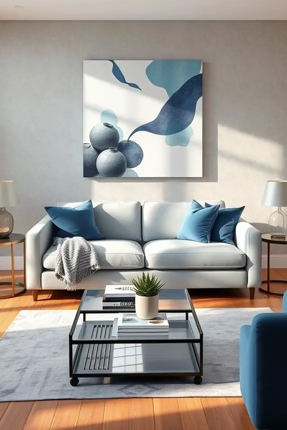artistic grey and blue