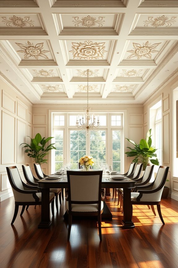 artistic hand painted coffered ceilings