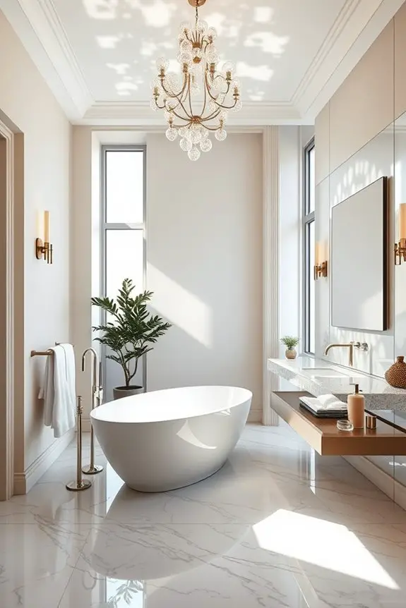 artistic lighting enhances bathrooms