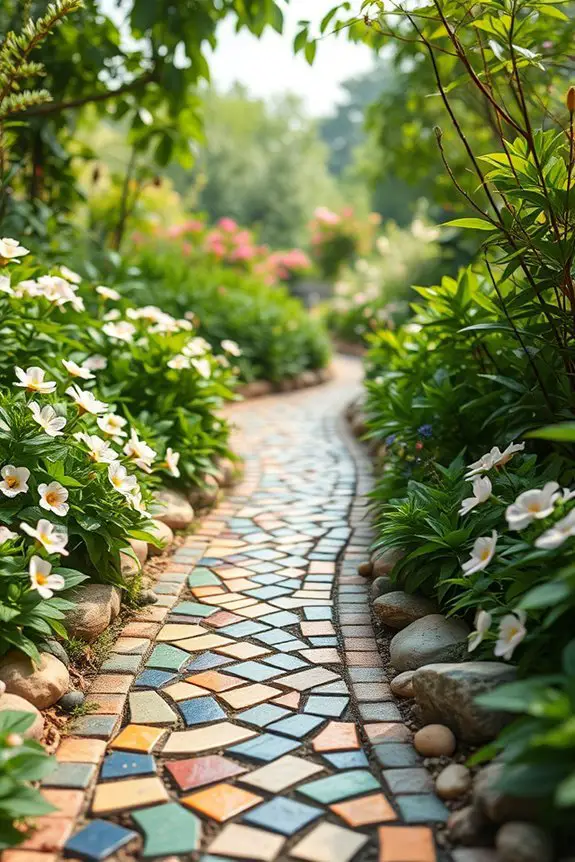 artistic mosaic garden pathways