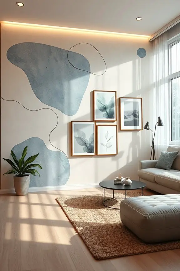 artistic mural with lighting