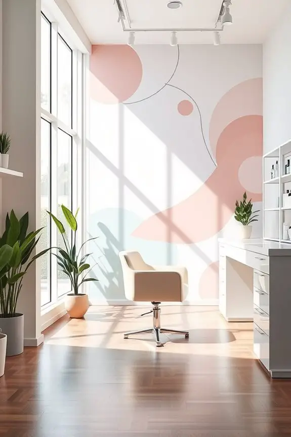 artistic murals enhance ambiance