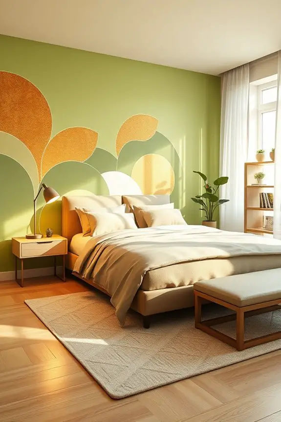 artistic murals in pistachio