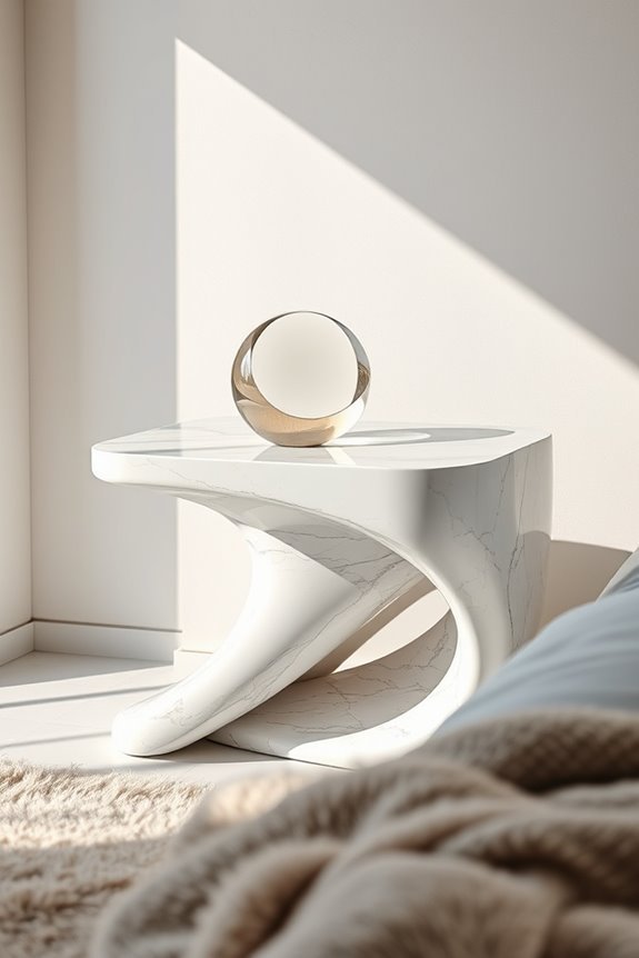 artistic sculptural bedside tables