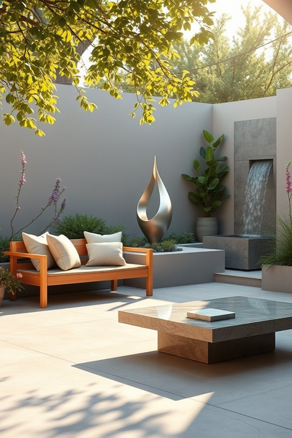 artistic sculptures enhance patios