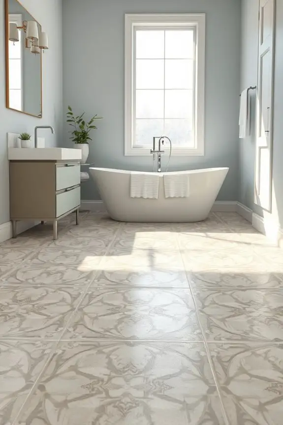 artistic stenciled bathroom floors