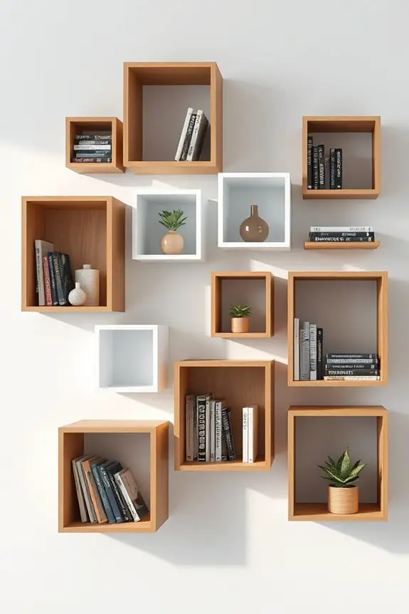 artistic storage wall cubes