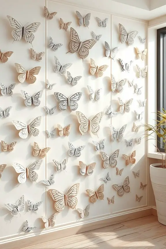 artistic textured butterfly panels