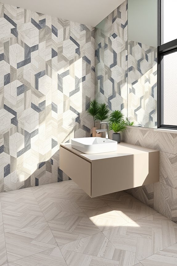 artistic tile pattern elevation