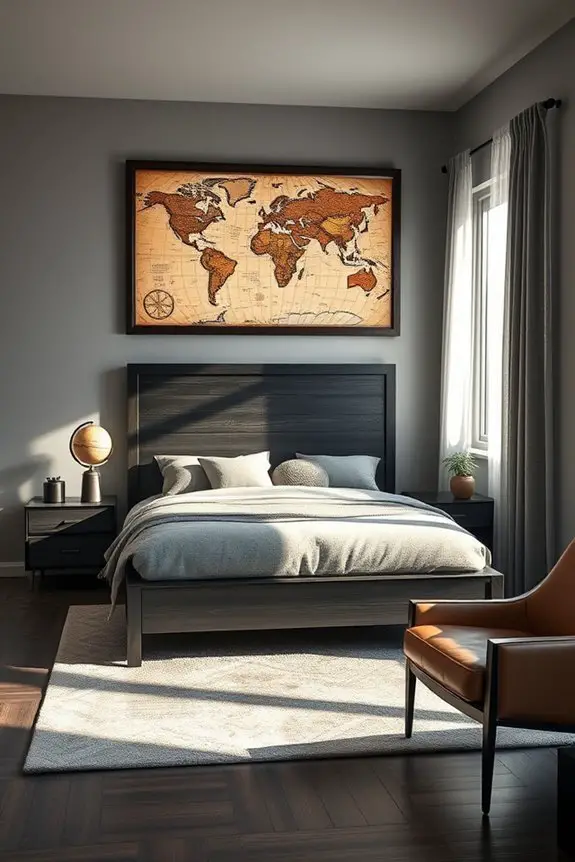artistic travel map decor