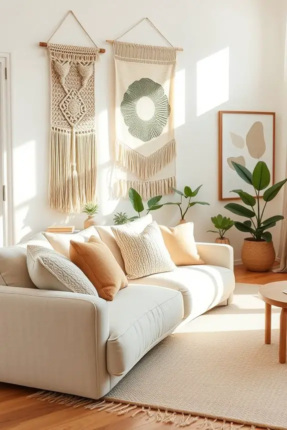 artistic wall hangings enhance ambiance