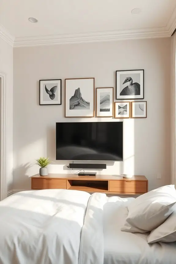 artistic wall mounted tv decor