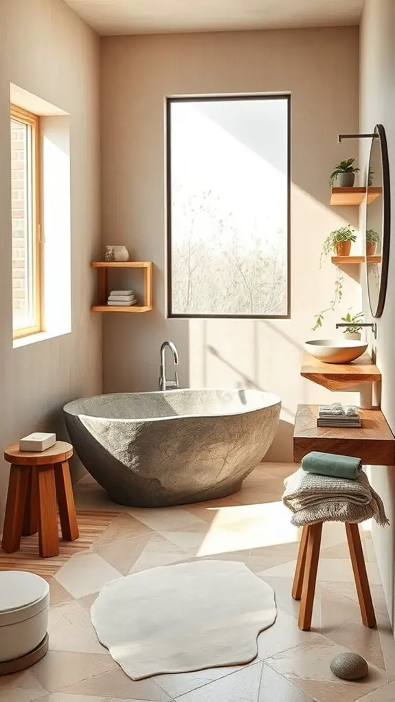 asymmetrical bathroom design elements