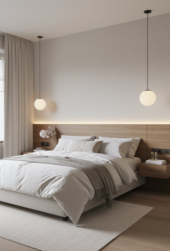 asymmetrical illuminated sculptural headboard