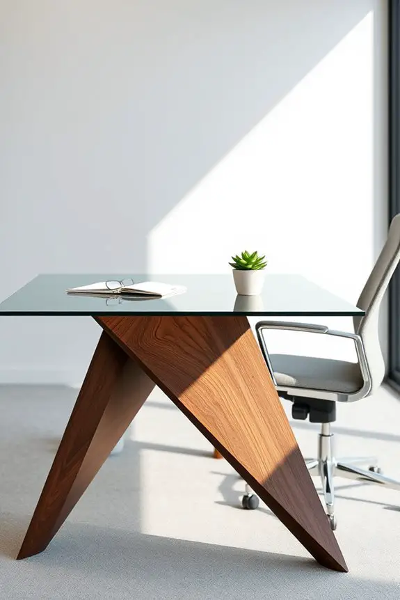 asymmetrical modern office table