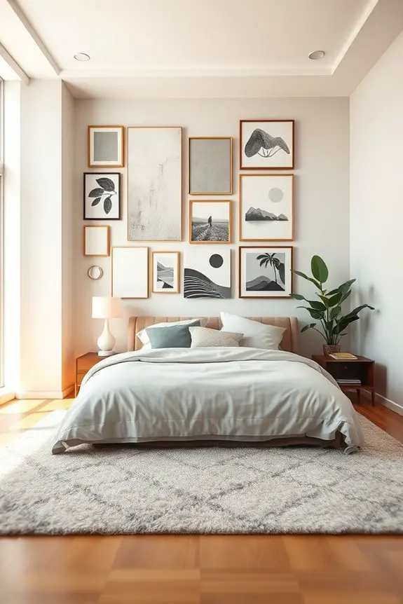 asymmetrical wall art display