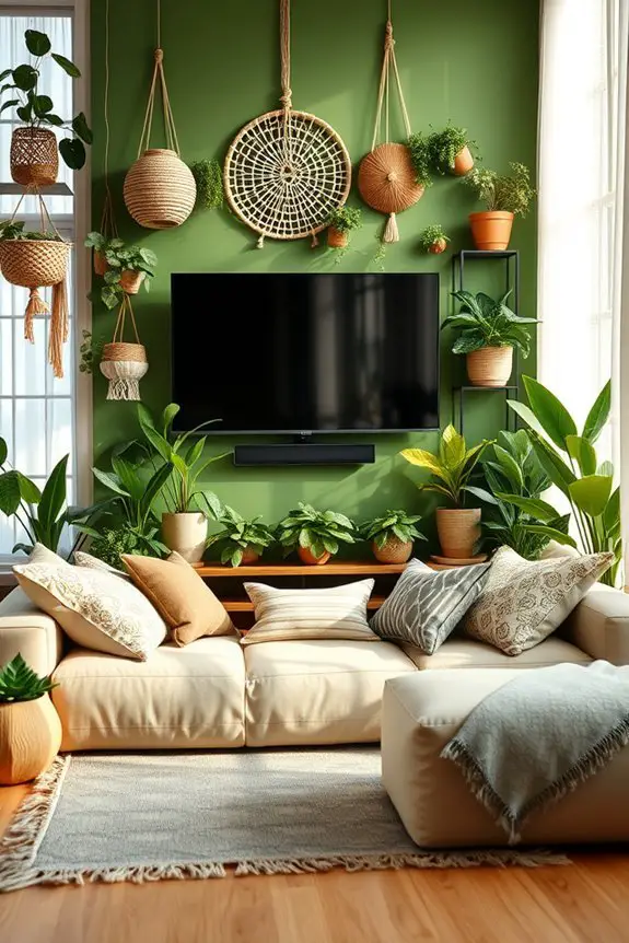 avocado green bohemian decor
