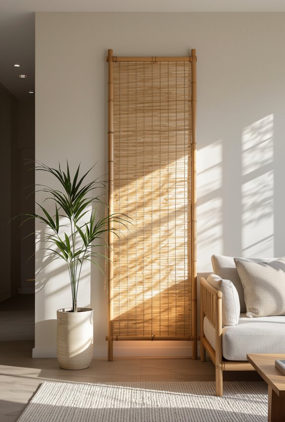 backlit bamboo screen ambience