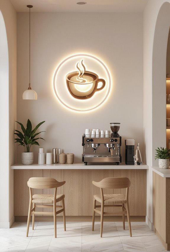 backlit led coffee sign