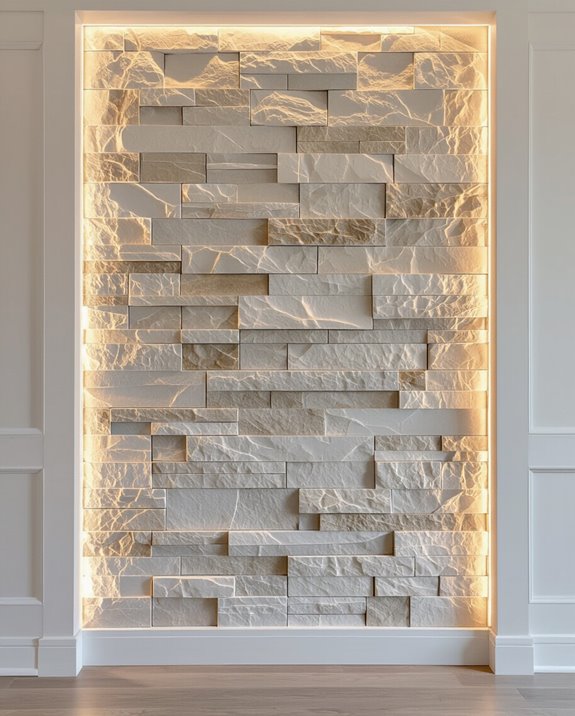 backlit stone accent lighting