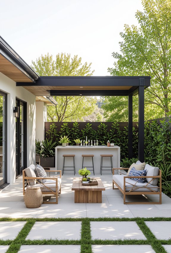 backyard bar with storage