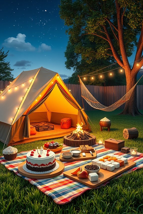 backyard camping birthday celebration