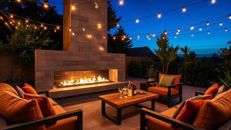 backyard concrete fireplace inspiration