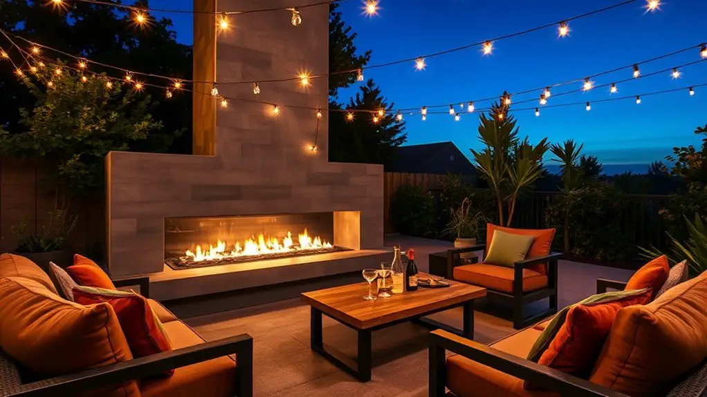 backyard concrete fireplace inspiration
