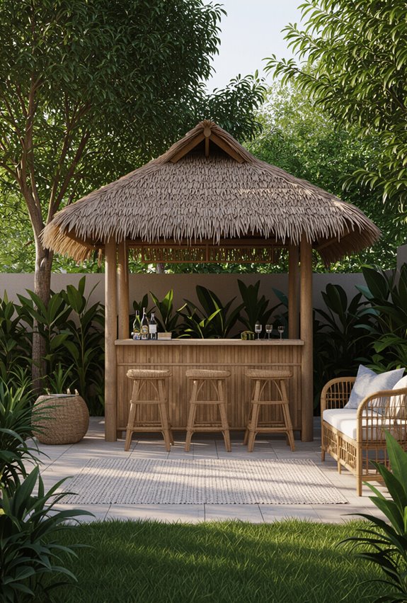 backyard island themed tiki bar