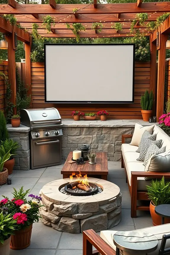 backyard movie bbq night