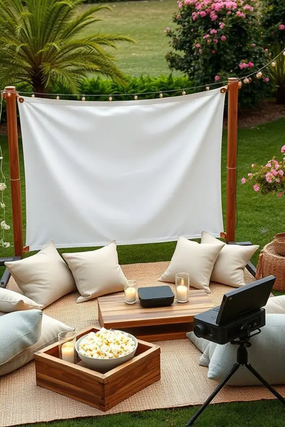 backyard movie night setup